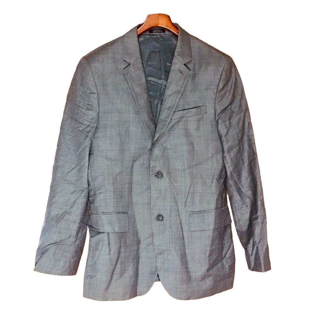 Classic Solid Gray Wool-Blend Suit Jacket - image 4